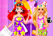 game Ariel And Rapunzel Pijama Party