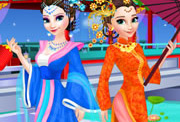 game Elsa And Anna Chinese Dressup
