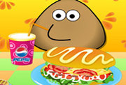 game Pou Cooking Hotdog