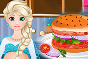 game Pregnant Elsa Burger Cooking