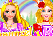 game Rapunzel and Barbie Dress Up