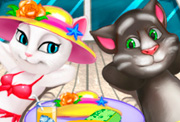 game Tom And Angela Cat Beach Holiday